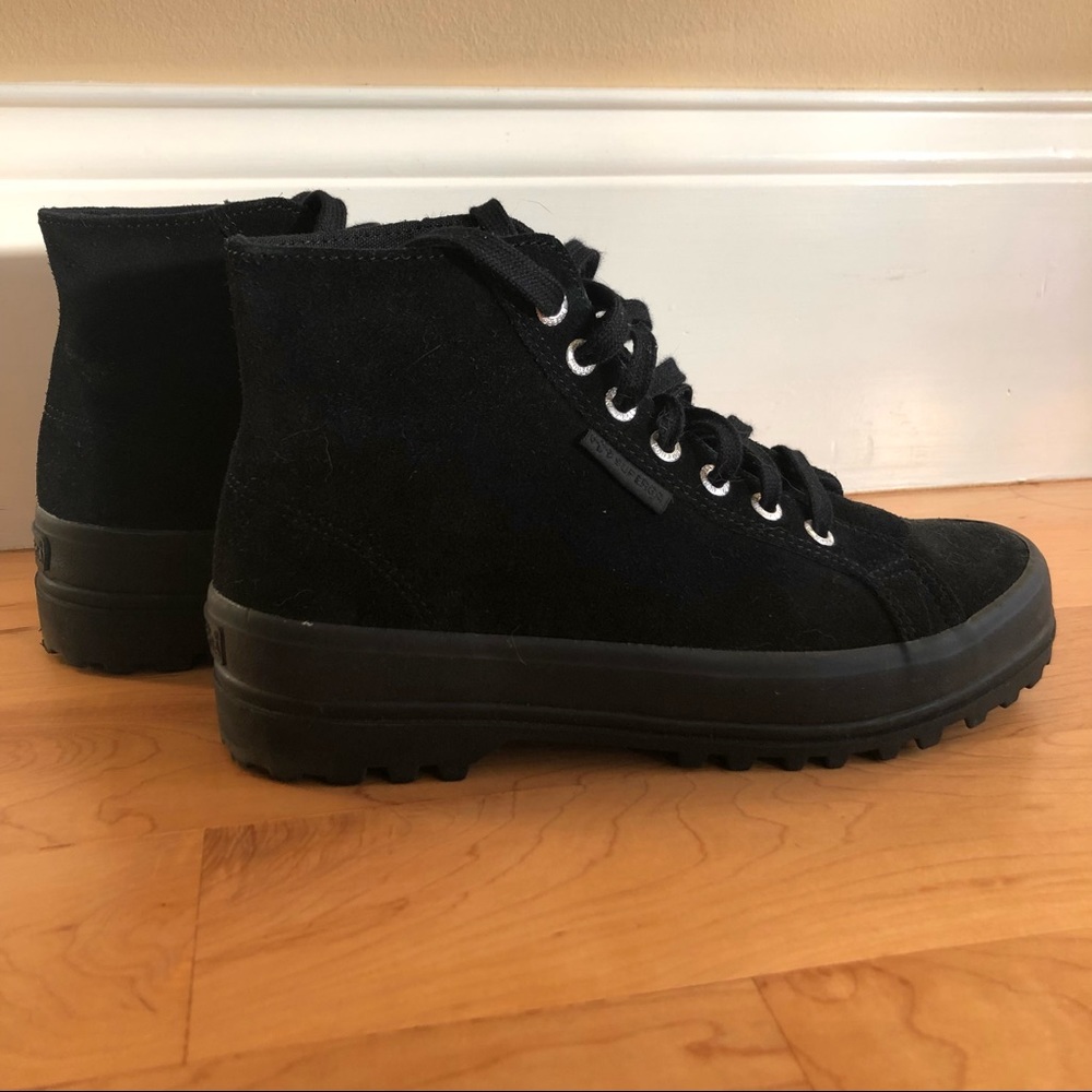 🚩SOLD🚩Superga Black Suede High Tops